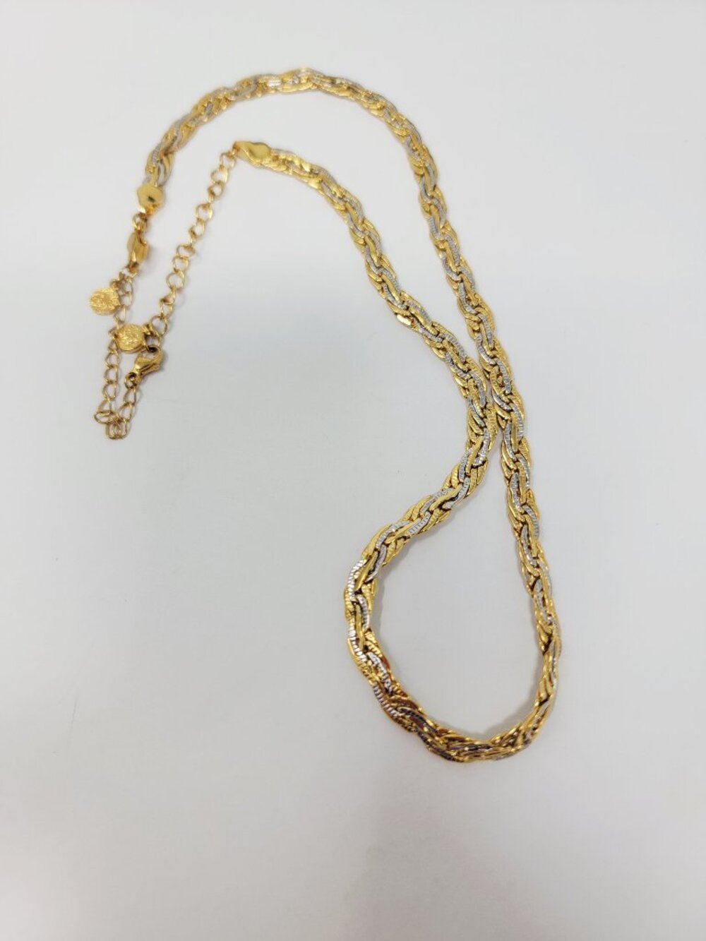 Butler Fifth Avenue Gold Tone Chain Necklace Two Tone Textured Links